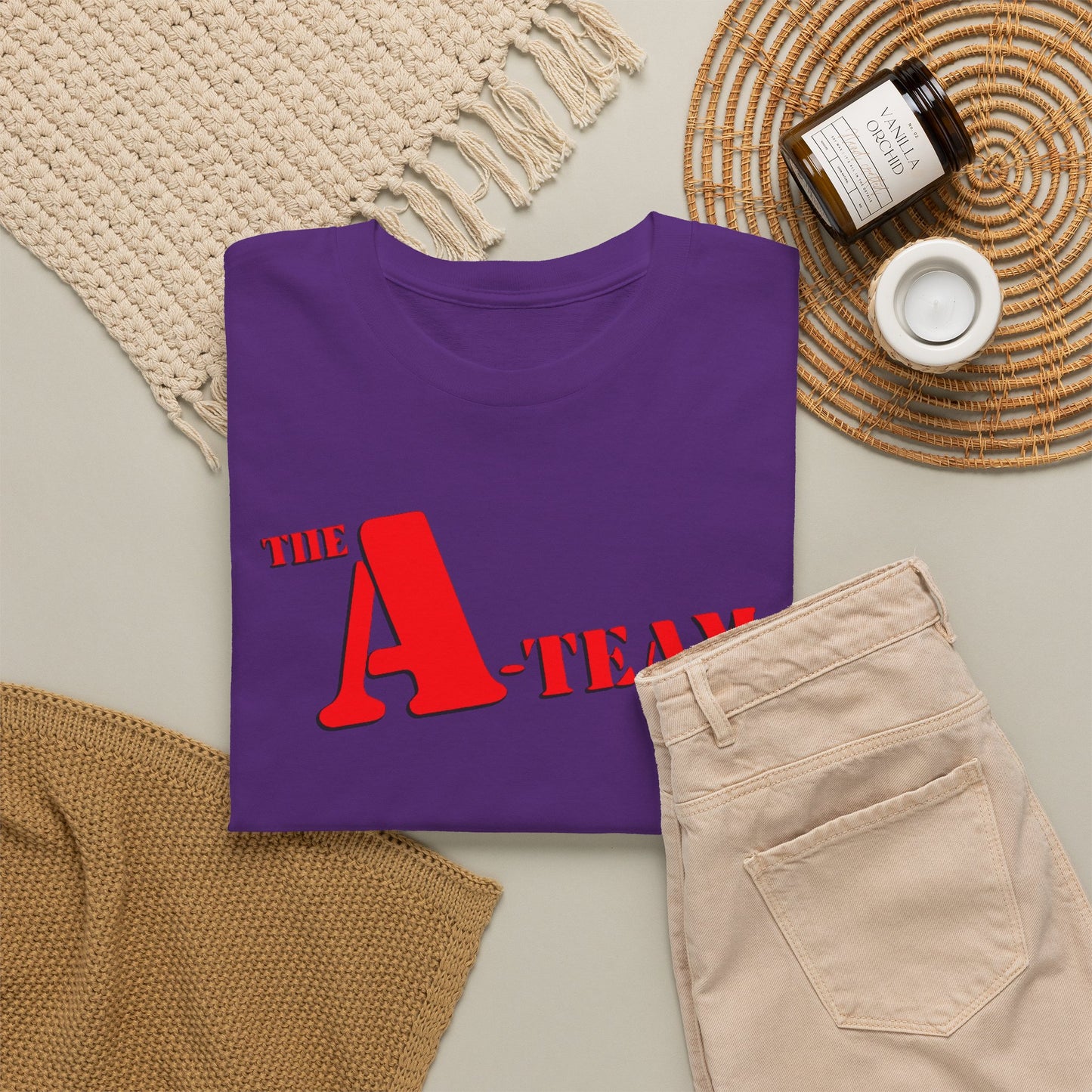 A-Team Graphic Tee — Retro Red Logo Vintage Crew T-Shirt