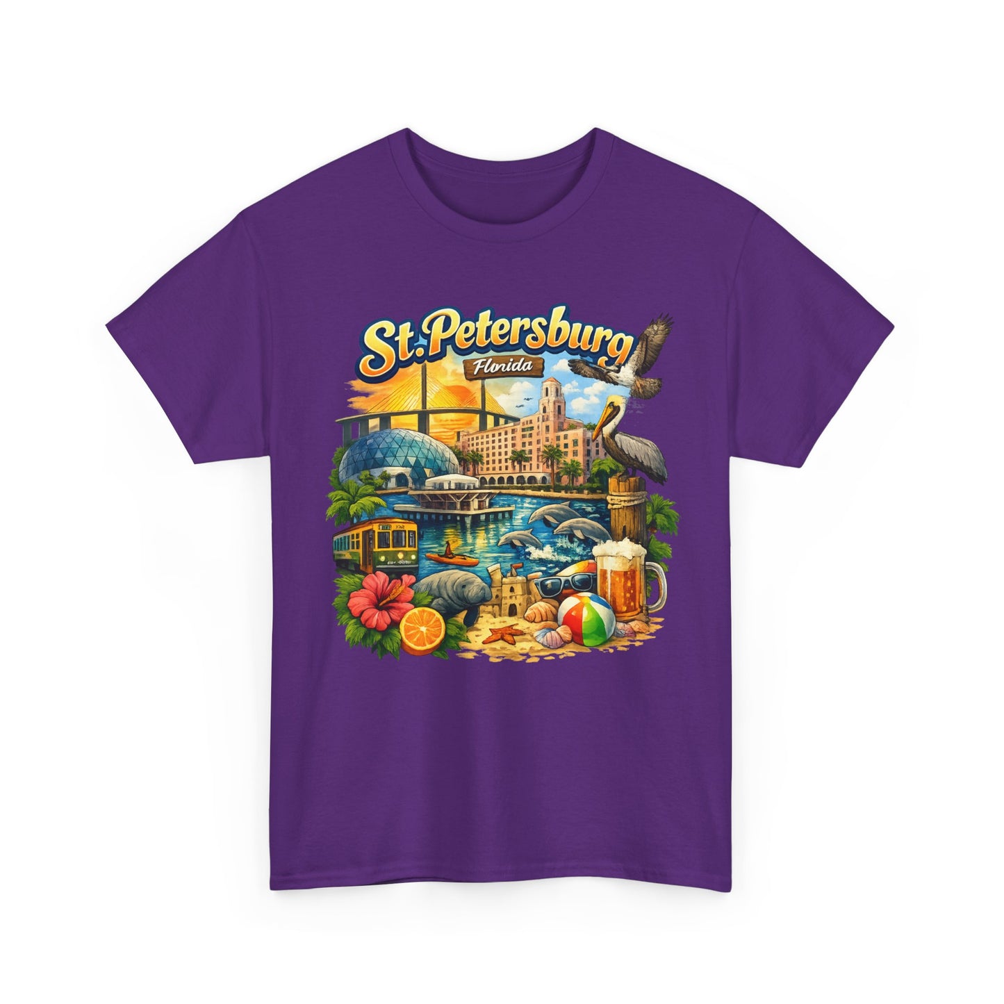St. Petersburg Florida Retro Beach Scene T-Shirt