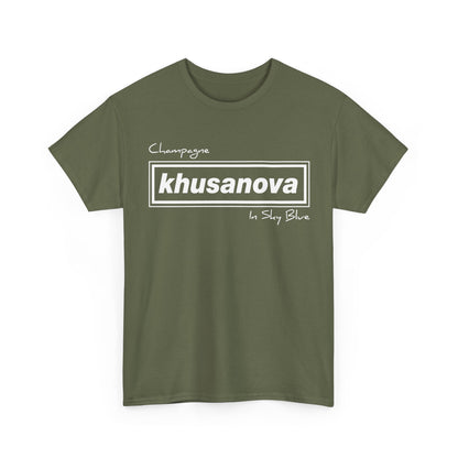 Khusanova Logo T-Shirt — Minimal Black Graphic Tee