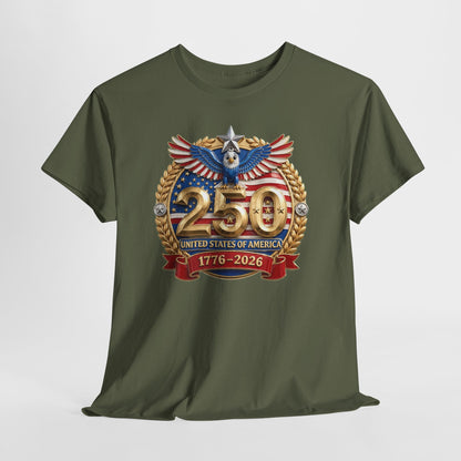 250th USA Anniversary T-Shirt – 1776–2026 Patriotic Eagle Emblem Tee