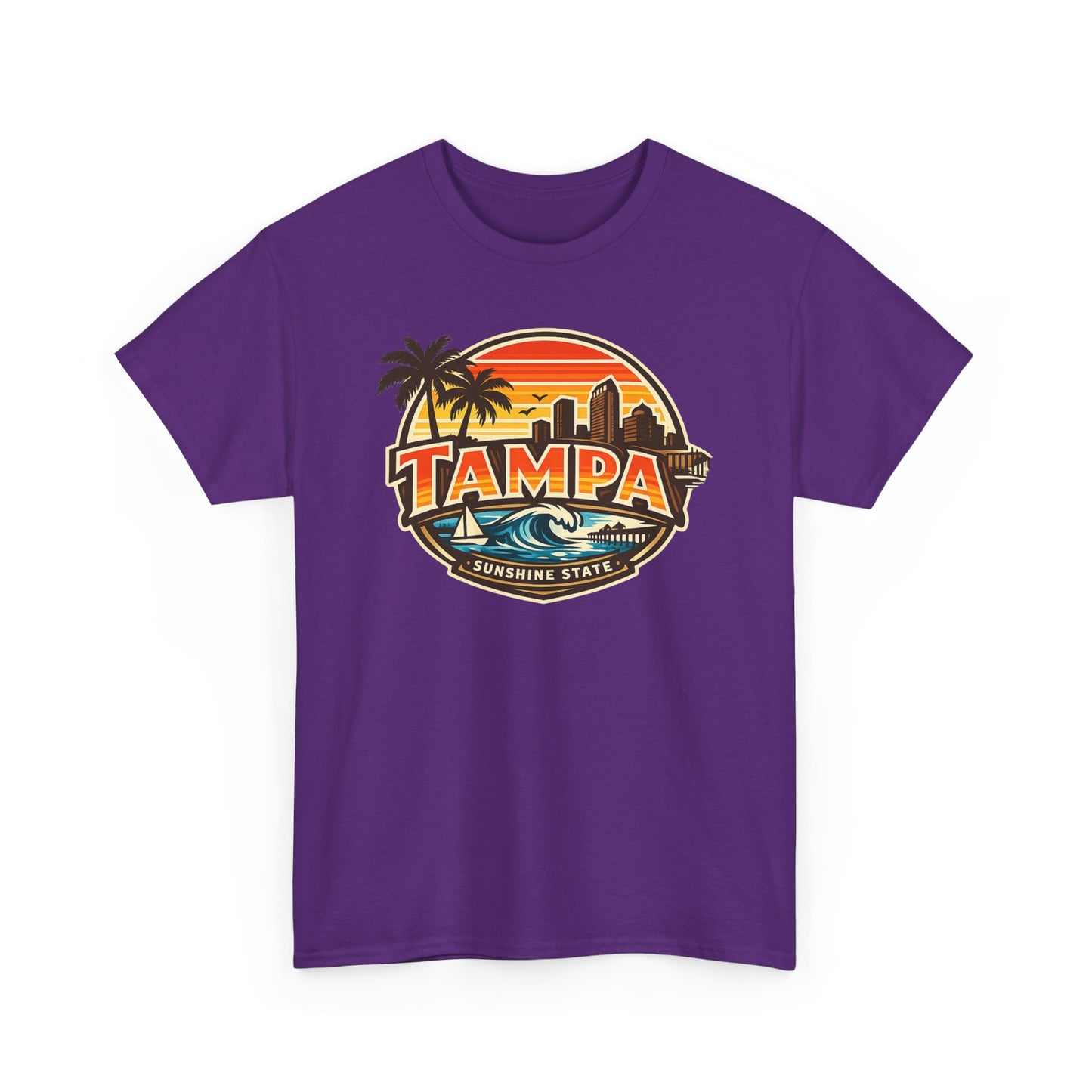 Tampa Retro Sunset T-Shirt – Vintage Palm Beach Skyline Tee