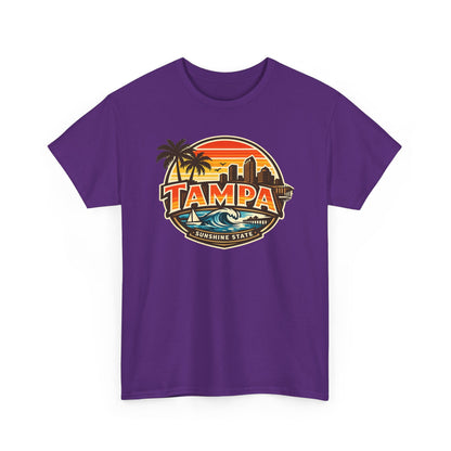Tampa Retro Sunset T-Shirt – Vintage Palm Beach Skyline Tee