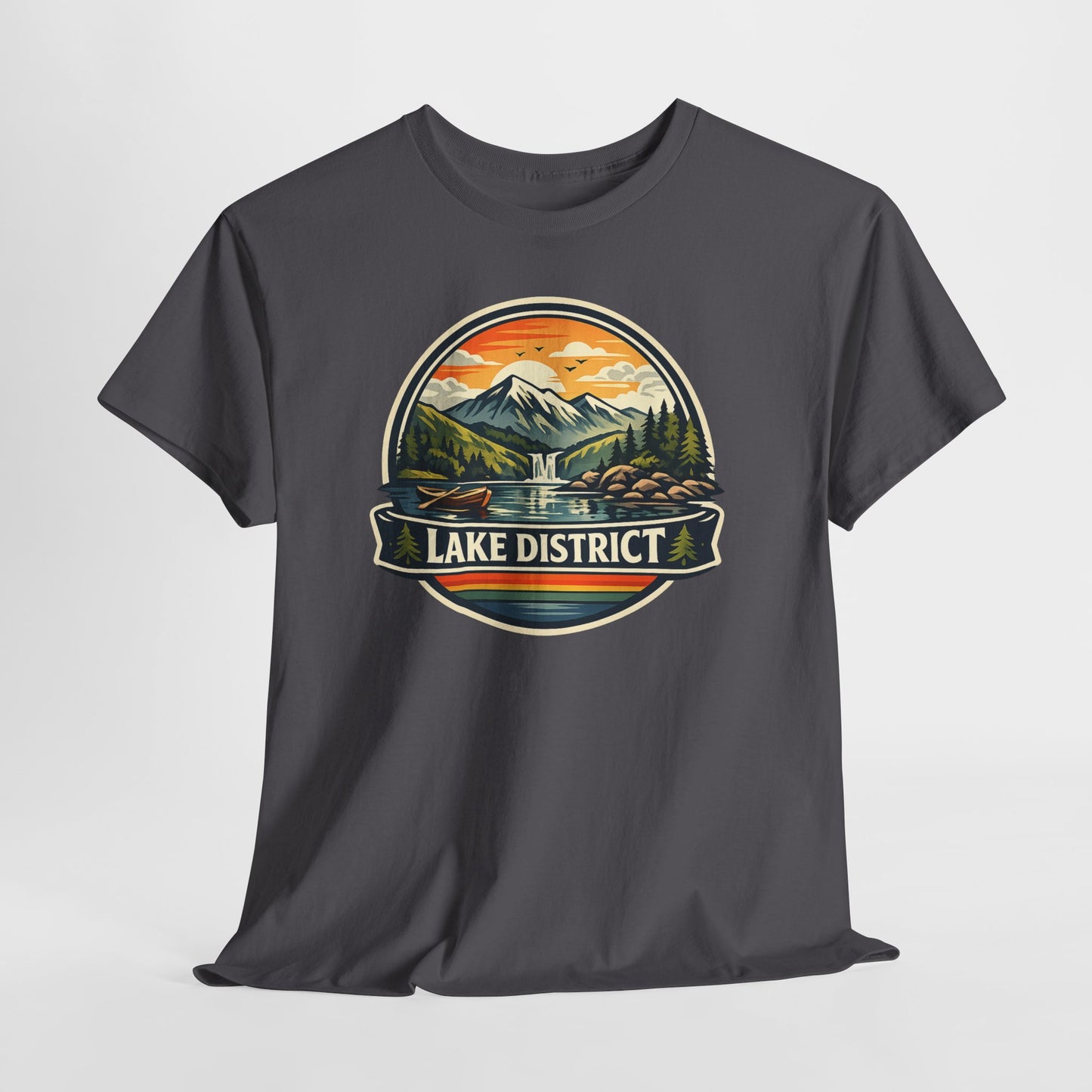 Lake District Graphic Tee — Scenic Mountain & Lake Camping Shirt