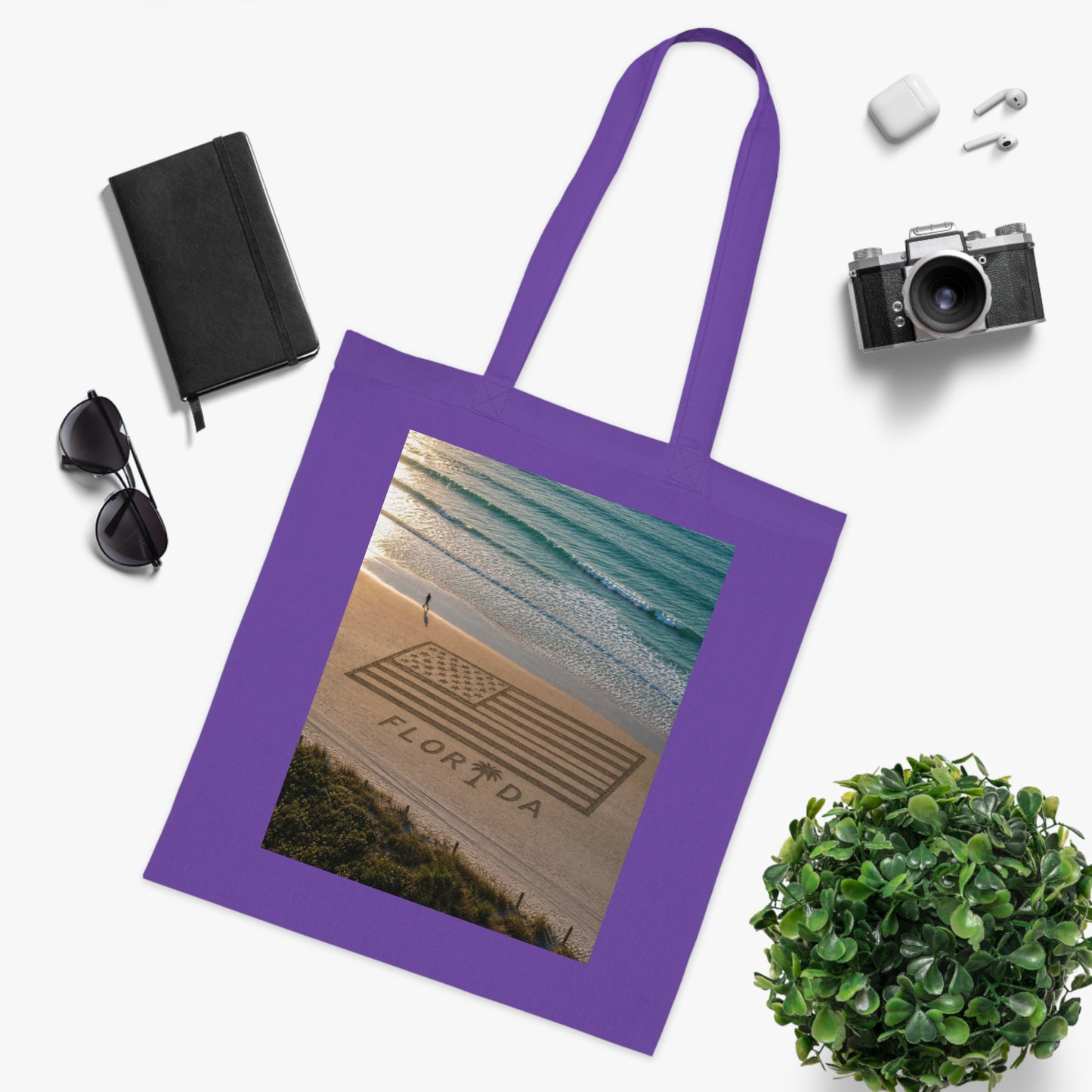 Florida Beach 100% Cotton Tote Bag