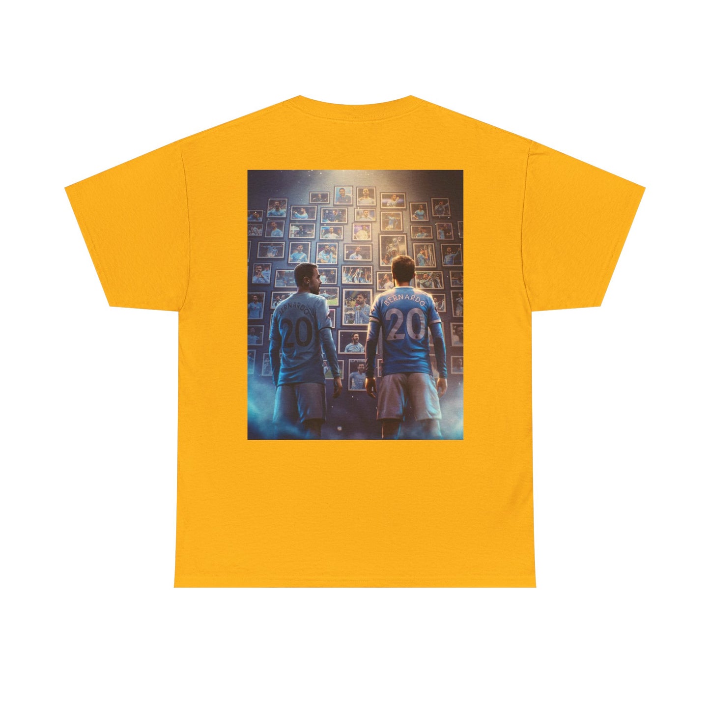 Bernardo Silva Manchester City Legend Graphic Tee — Player Cartoon Front & Tribute Poster Back