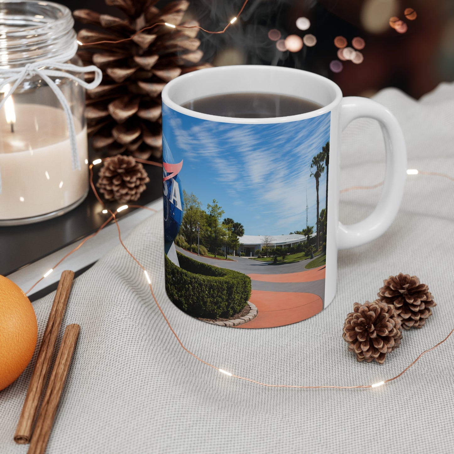 NASA Kennedy Space Center Globe Photo Mug — 11oz & 15oz Ceramic Coffee Cup