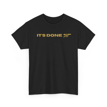 It's Done Arsenal Champions T-Shirt – Minimalist Gold Script Tee