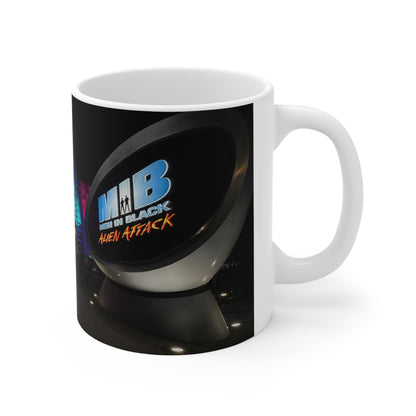 Men in Black Universal HHN Nightscape Mug — Colorful Architectural Night Photo Ceramic Coffee Cup (11oz, 15oz)