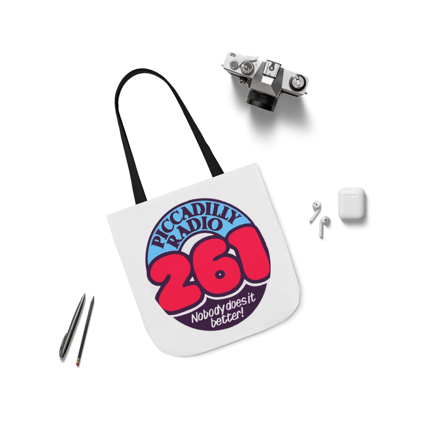 Tote Bag — Retro 'Piccadilly Radio 261' Vintage Logo Canvas Tote