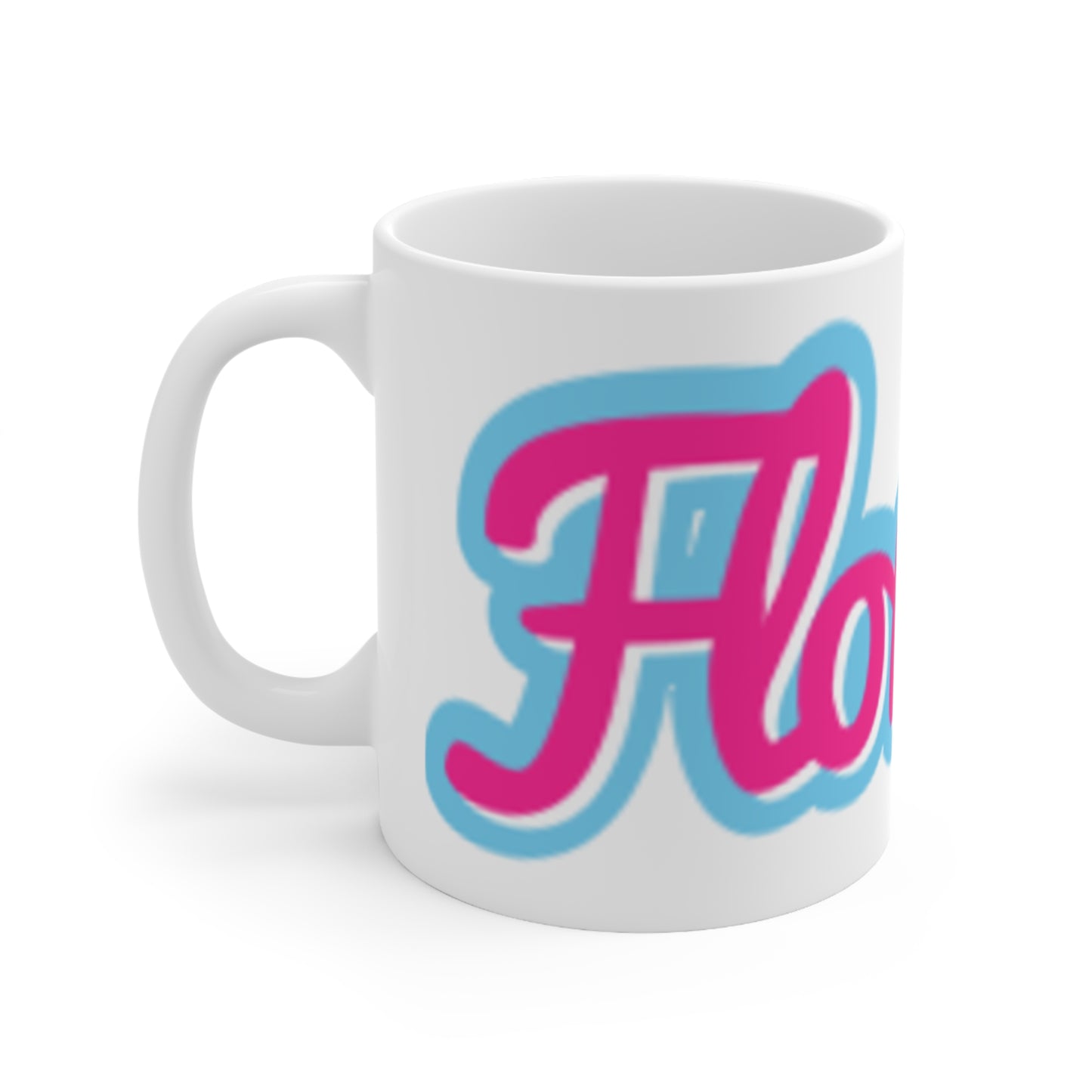 Florida Retro Script Ceramic Coffee Mug – Pink & Blue 11oz/15oz