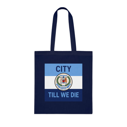 City Till We Die Cotton Tote - Football Fan Flag Tote Bag