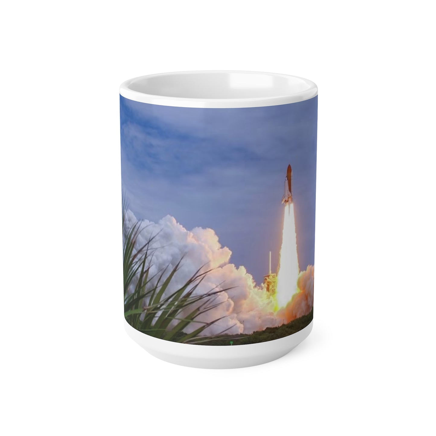 Space Shuttle Rocket Launch Ceramic Mug — Space Shuttle Coffee Cup (11oz & 15oz)