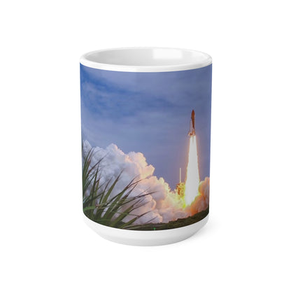 Space Shuttle Rocket Launch Ceramic Mug — Space Shuttle Coffee Cup (11oz & 15oz)