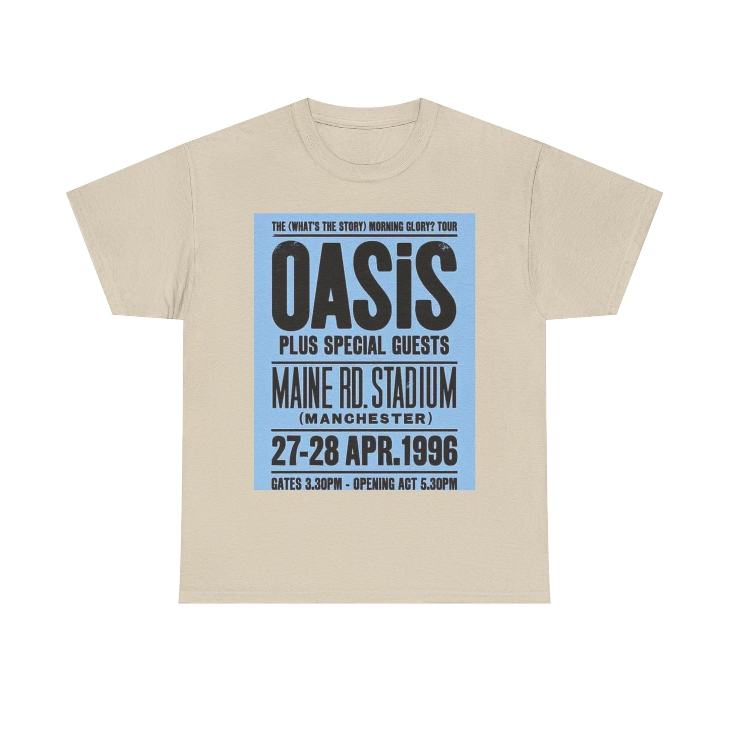 Oasis 1996 Maine Road Tour Poster T‑Shirt — Maine Rd. Stadium Concert Tee