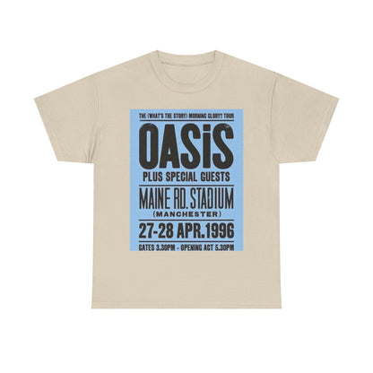 Oasis 1996 Maine Road Tour Poster T‑Shirt — Maine Rd. Stadium Concert Tee