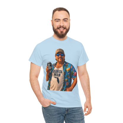 Florida Man Graphic Tee — Funny Vacation Shirt with Hawaiian Shirt Design