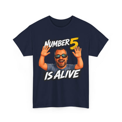 Number 5 Is Alive Graphic Tee — Funny Meme Face T‑Shirt