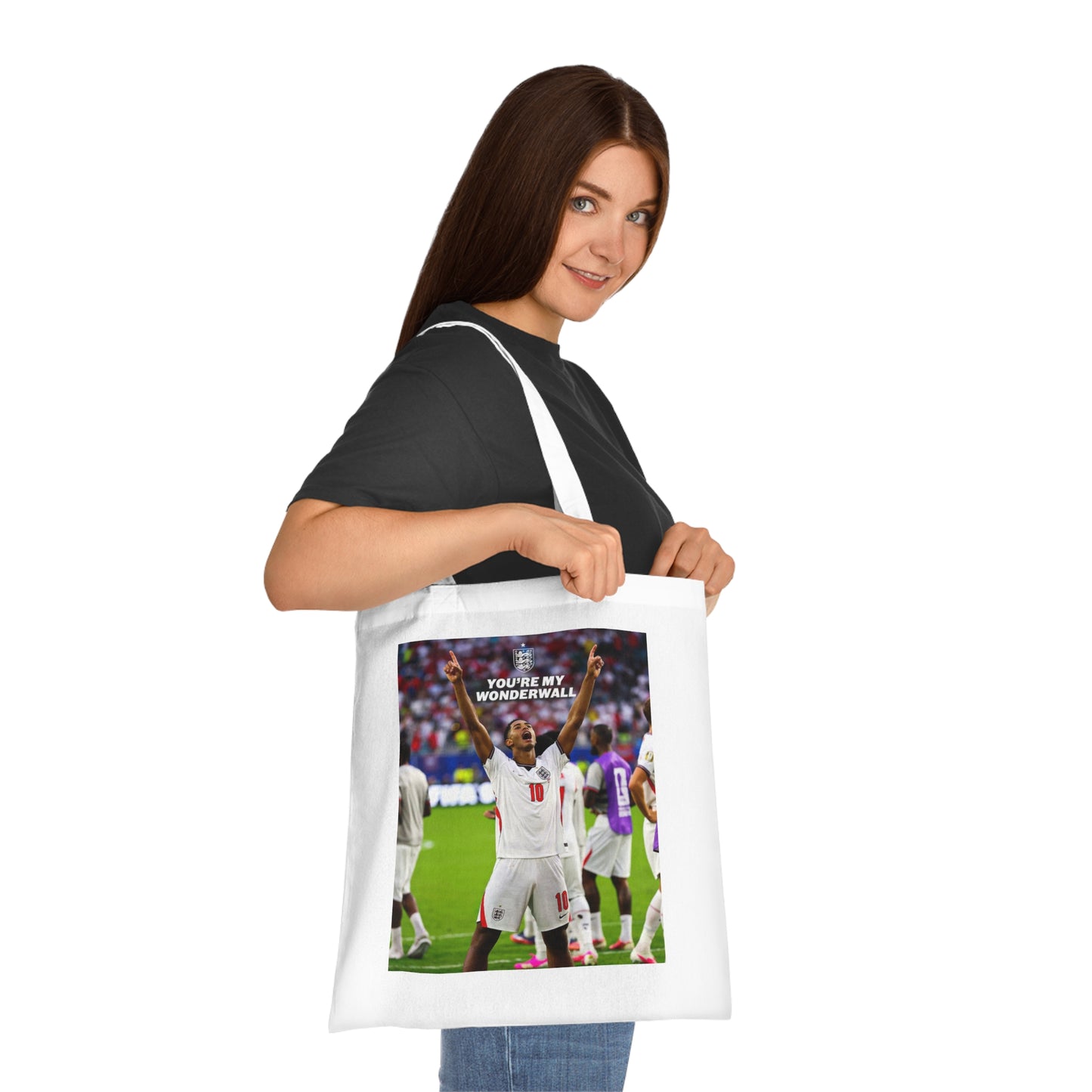 Jude Bellingham England Celebration Cotton Tote — "You're My Wonderwall" Stadium Photo Bag