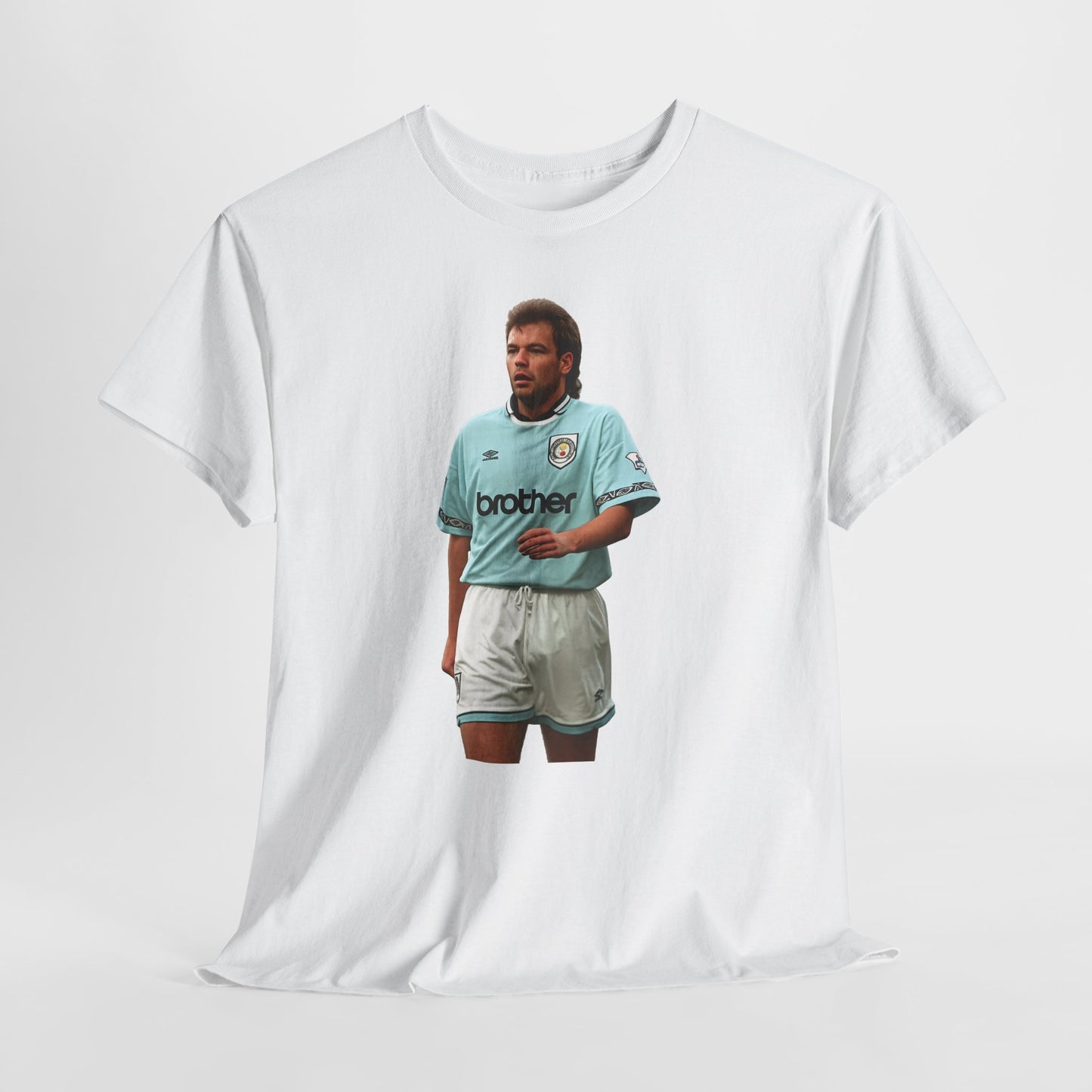 Uwe Rosler Manchester City Legend Graphic Tee - Retro Football Kit Print