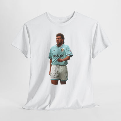 Uwe Rosler Manchester City Legend Graphic Tee - Retro Football Kit Print