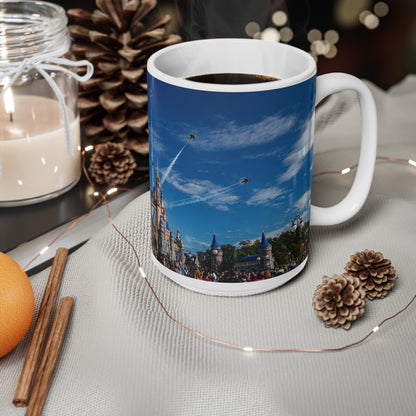 Magic Kingdom Fly over Ceramic Mug — 11oz/15oz Souvenir Coffee Cup