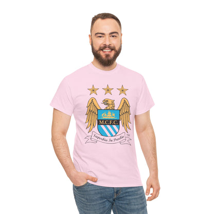 Manchester City Retro Club Crest T‑Shirt — MCFC Vintage Style Club Emblem Tee