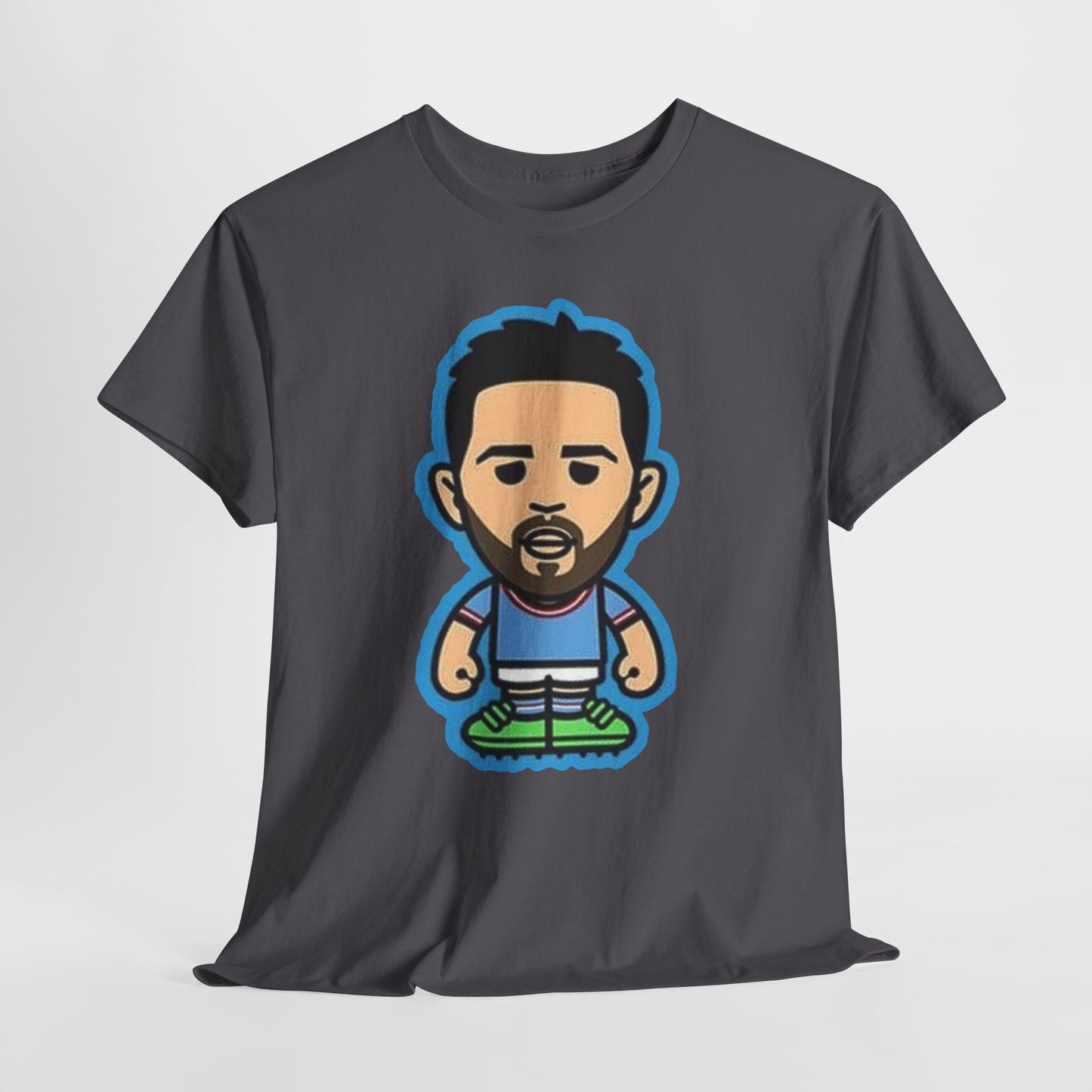 Bernardo Silva Manchester City Legend Graphic Tee — Player Cartoon Front & Tribute Poster Back