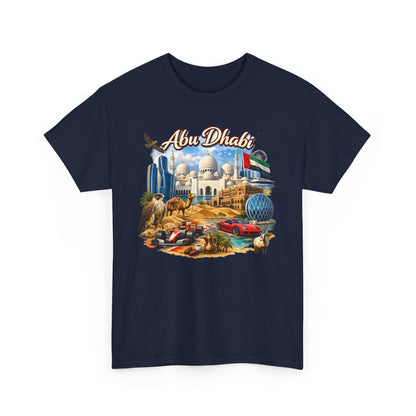 Abu Dhabi Landmark Collage T-Shirt — UAE Travel Souvenir Tee