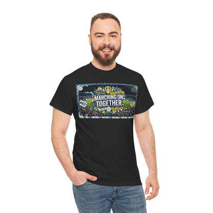 Leeds United T-Shirt — "Marching On Together" Fan Tee (Soccer Supporter Graphic)