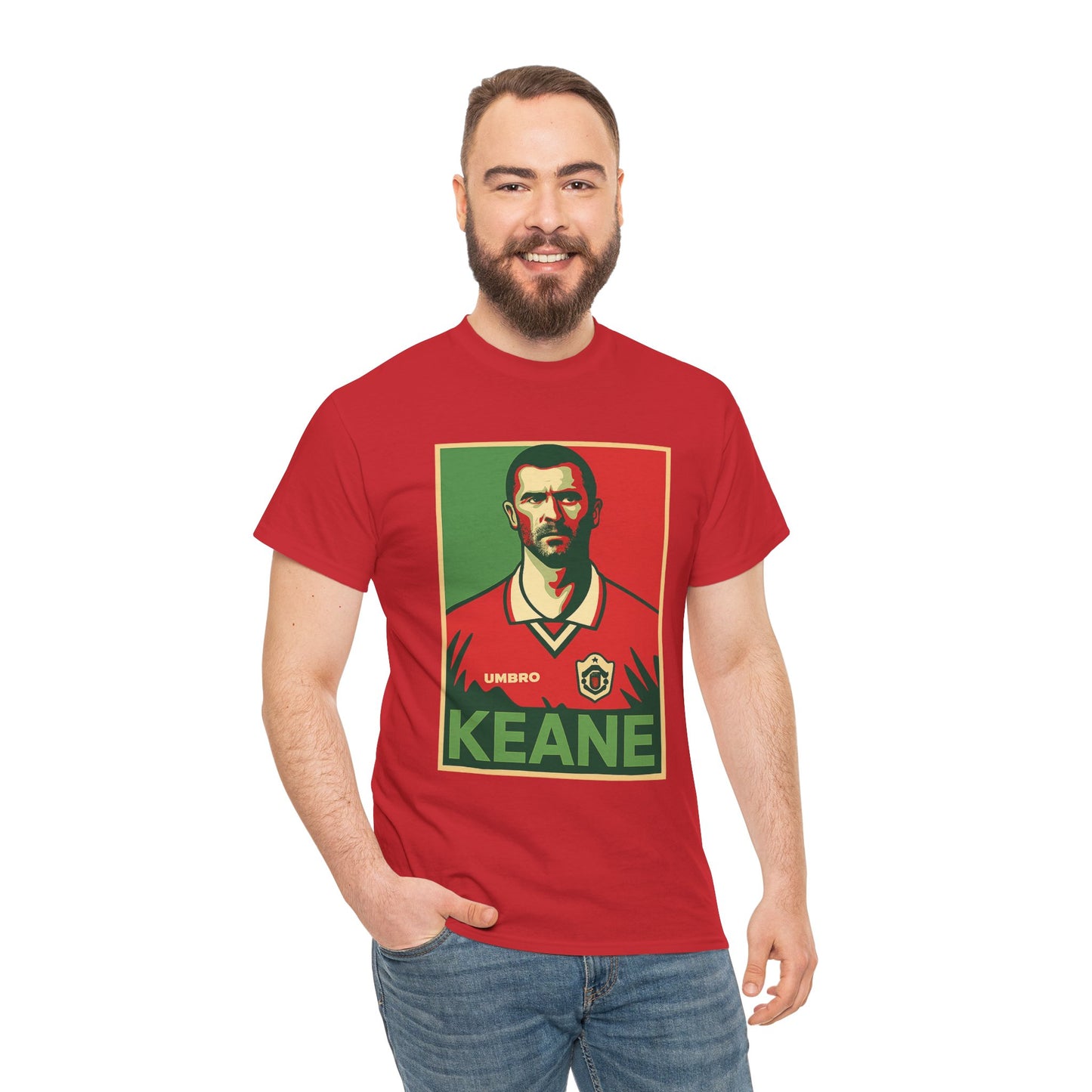 Keane Football Poster Tee — Retro Soccer Jersey Graphic T-Shirt