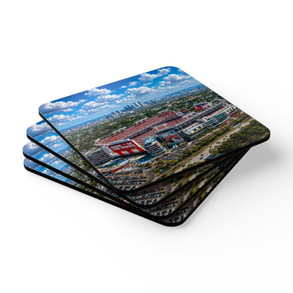 Tampa Bay Raymond James Stadium Cork Coaster Set — Aerial Stadium Photo Drink Coasters (Set of 4)