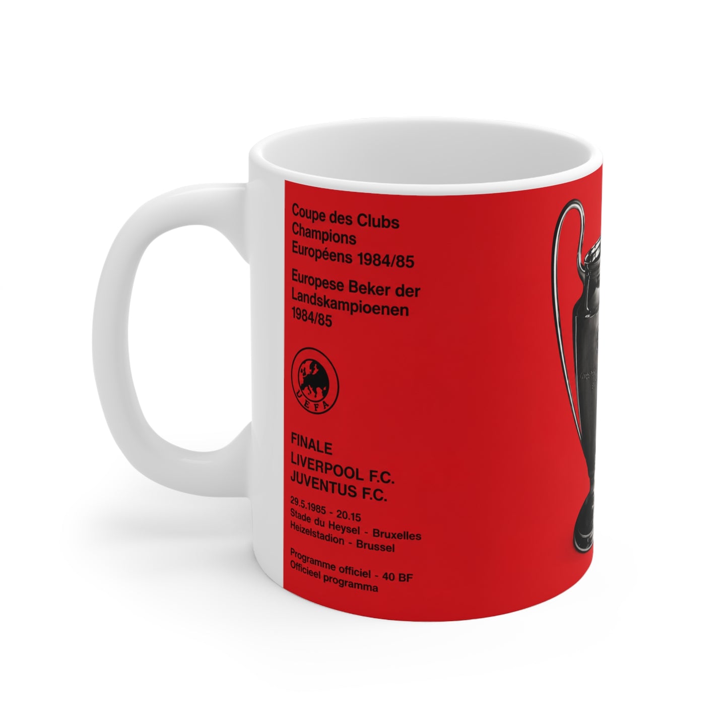 1985 European Cup Final Programme Cover Inspired Coffee Mug — Ceramic Cup (11oz/15oz)