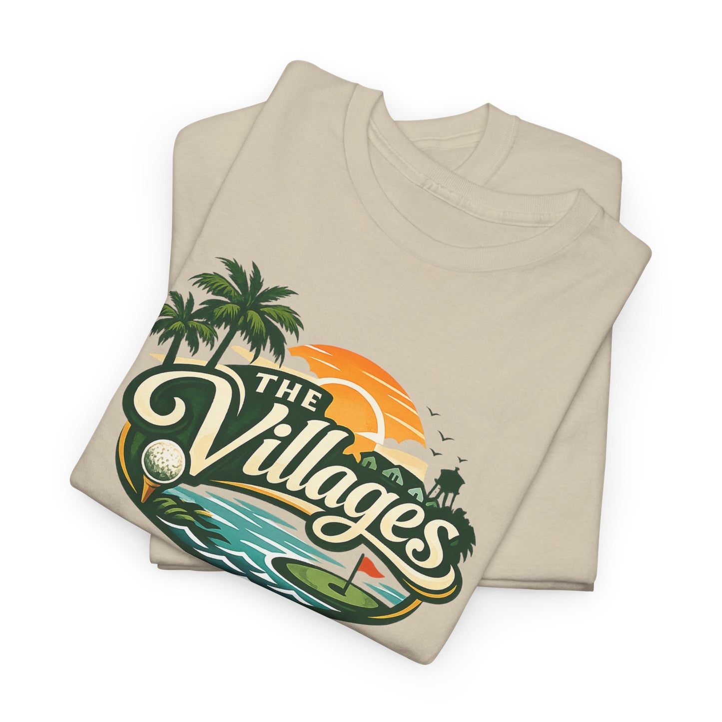 The Villages of Florida Sunset Logo Tee - Florida Palm Beach Retro T-Shirt