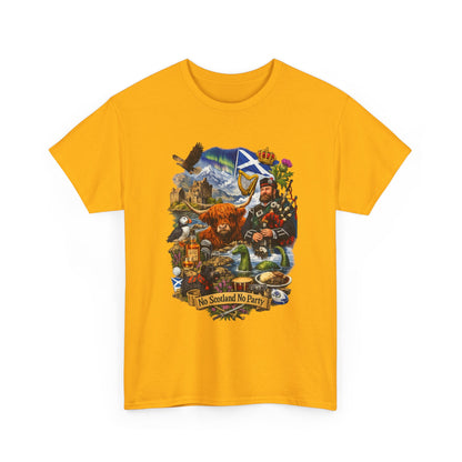 Scotland Collage T-Shirt — "No Scotland No Party" Scottish Heritage Tee