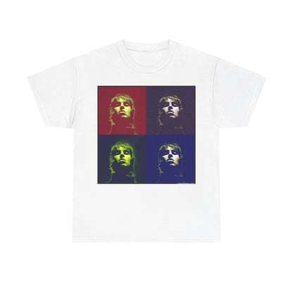 Liam Gallagher Oasis Pop Art Portrait T-Shirt - Retro Color Block Music Icon Tee