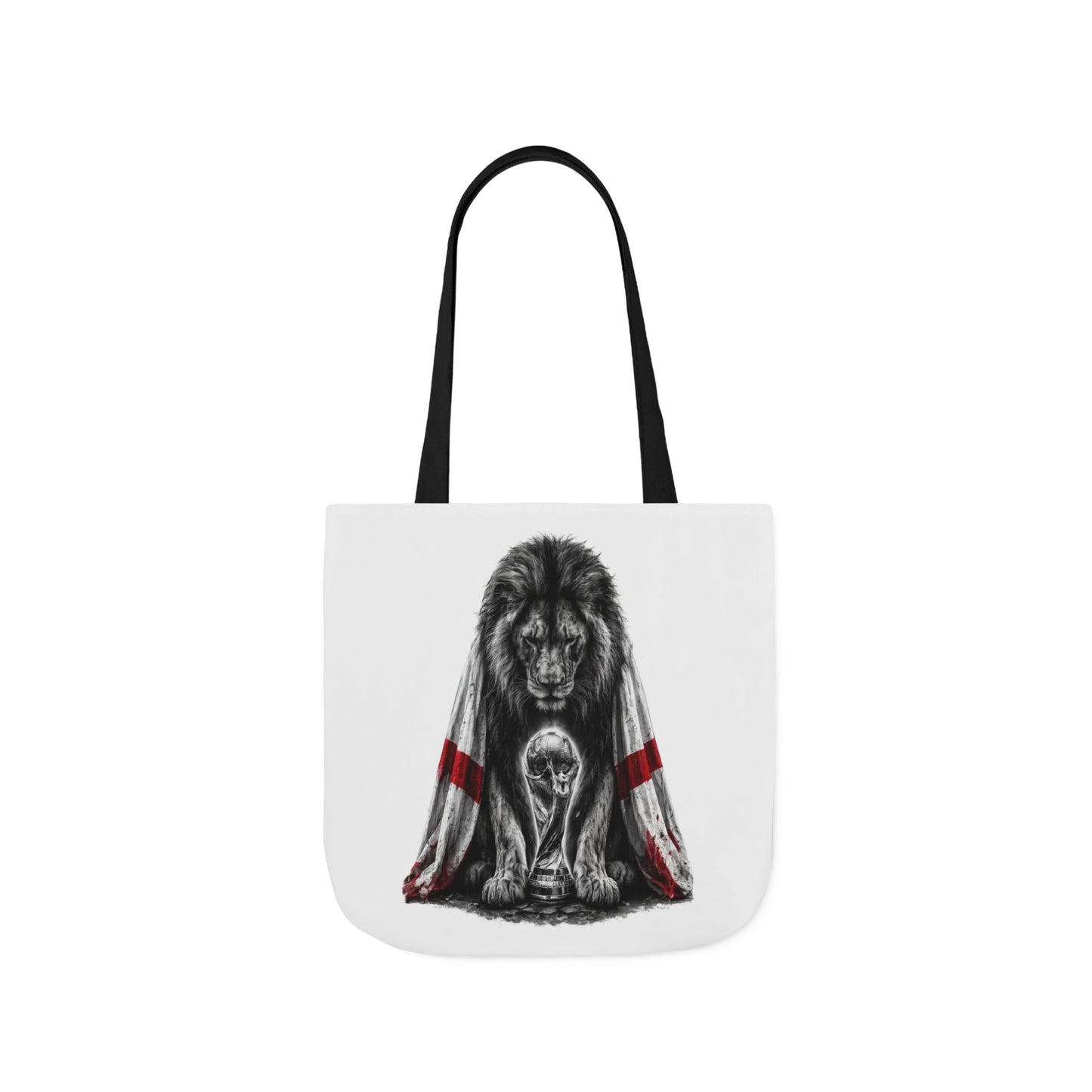 England Lion Guardian Canvas Tote — Protective Lion & Cub Illustration Tote Bag