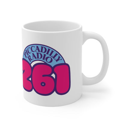 Piccadilly Radio 261 Retro Logo Mug — 11oz & 15oz Ceramic Coffee Cup