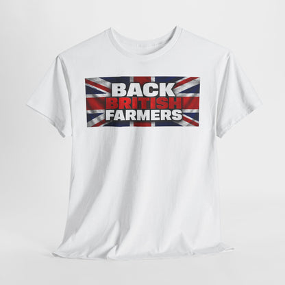 Back British Farmers T-Shirt — Union Jack Support Tee for UK Farmers