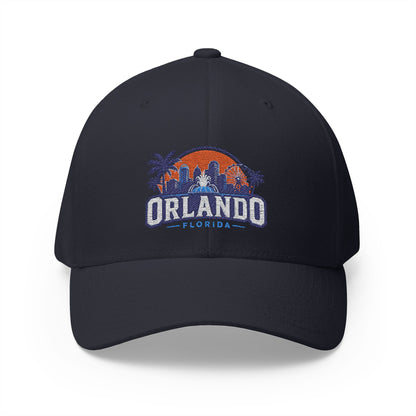 Orlando Florida Embroidered Baseball Cap — Sunset Skyline Hat