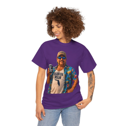 Florida Man Graphic Tee — Funny Vacation Shirt with Hawaiian Shirt Design