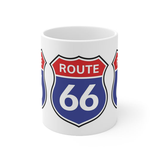 Route 66 Ceramic Coffee Mug — Retro Road Trip 11oz & 15oz