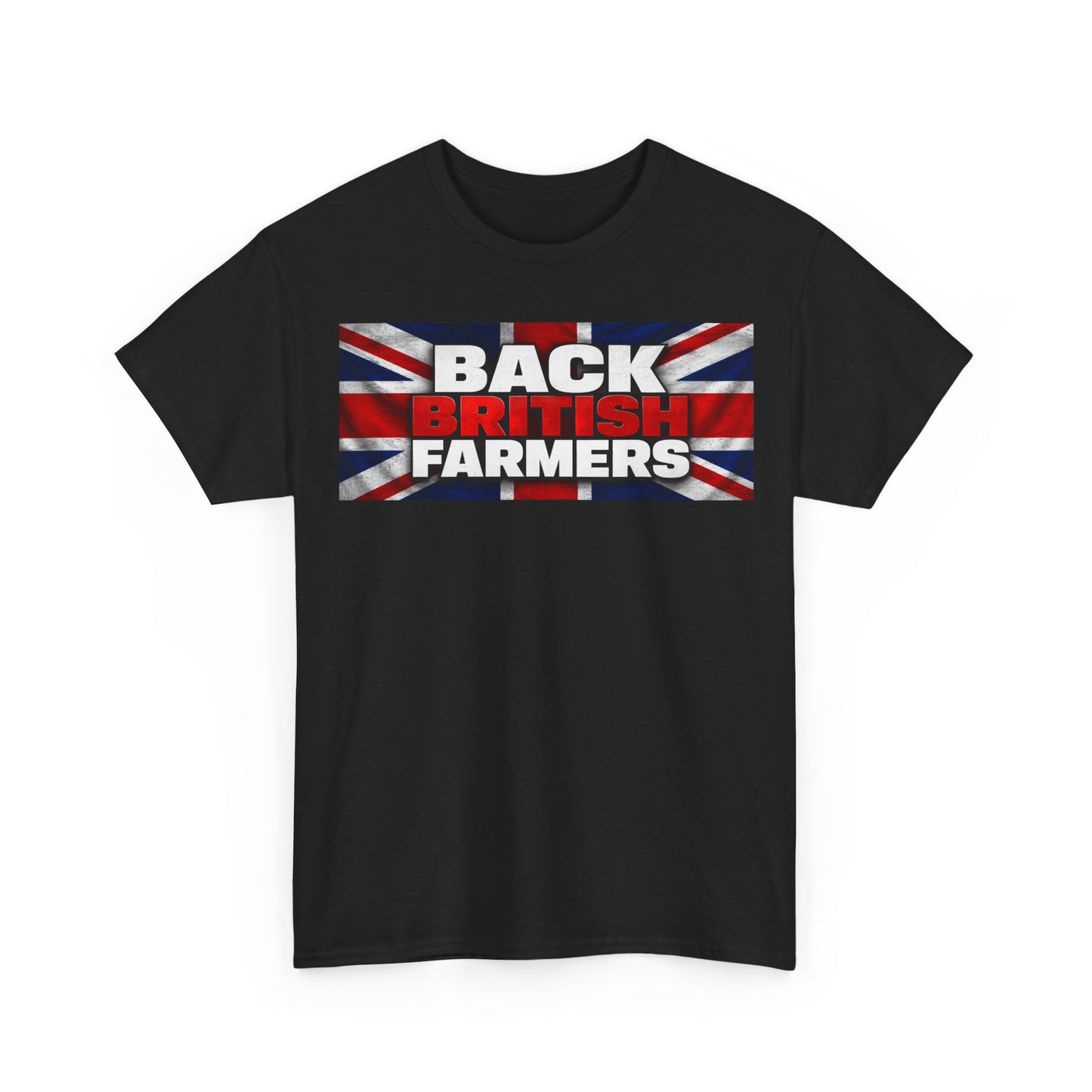 Back British Farmers T-Shirt — Union Jack Support Tee for UK Farmers
