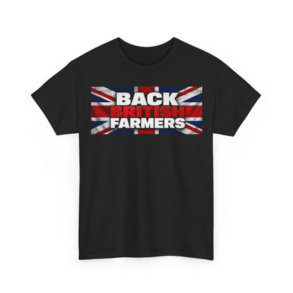 Back British Farmers T-Shirt — Union Jack Support Tee for UK Farmers
