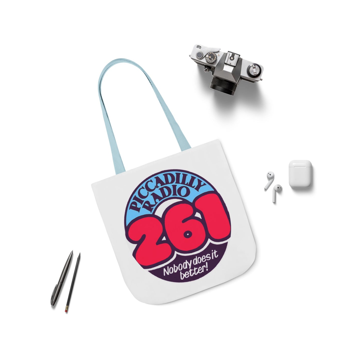 Tote Bag — Retro 'Piccadilly Radio 261' Vintage Logo Canvas Tote