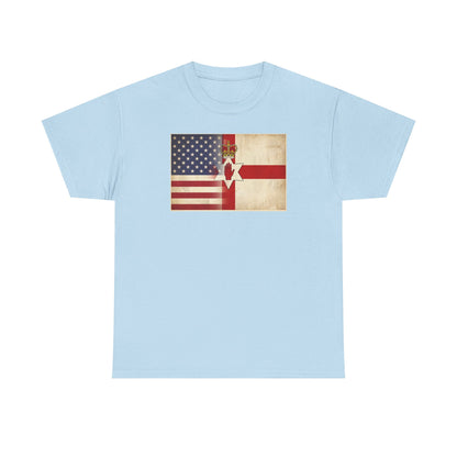USA / Northern Ireland Flag T-Shirt – Vintage USA & Ulster Cross Tee