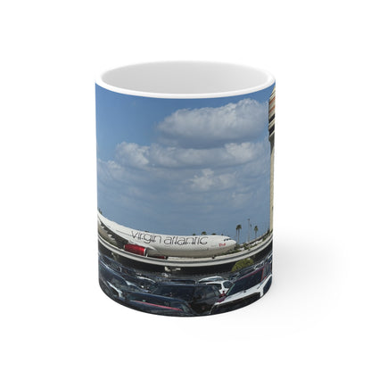 Virgin Atlantic at Orlando International Airport Photo Mug — Virgin Atlantic Jet Ceramic Coffee Cup (11oz/15oz)