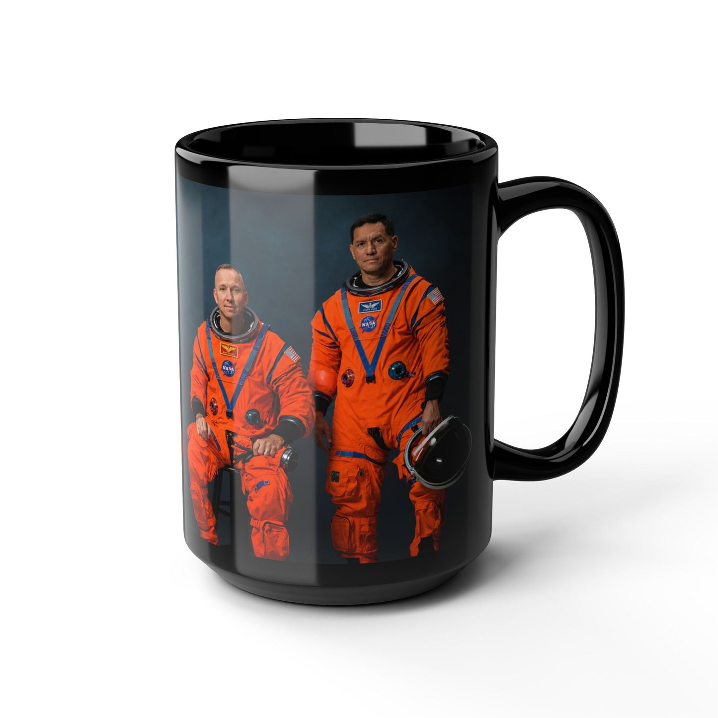 Artemis III Crew Photo Black Mug — Spaceflight Cosmonaut Portrait Coffee Cup (11oz/15oz)