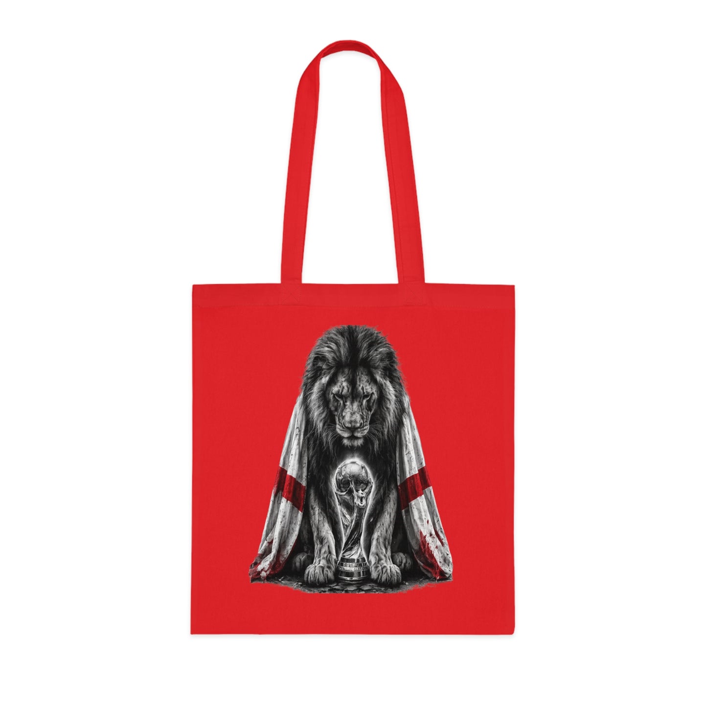 England Lion Tote Bag – Protective Lion Illustration Cotton Tote