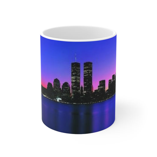 New York City Skyline Coffee Mug — Twilight Urban Landscape Ceramic Mug (11oz & 15oz)