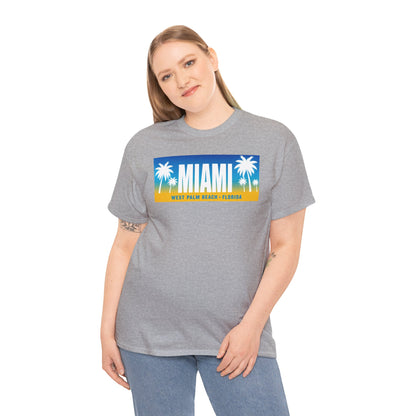 Miami West Palm Beach Vintage Tee — "MIAMI" Beach Palm Trees T‑Shirt